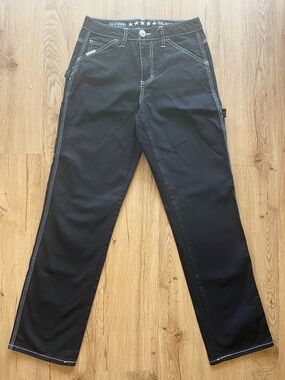 Five Star Black Carpenter Pants Contrast Stitch Y2K Skater 27-28
